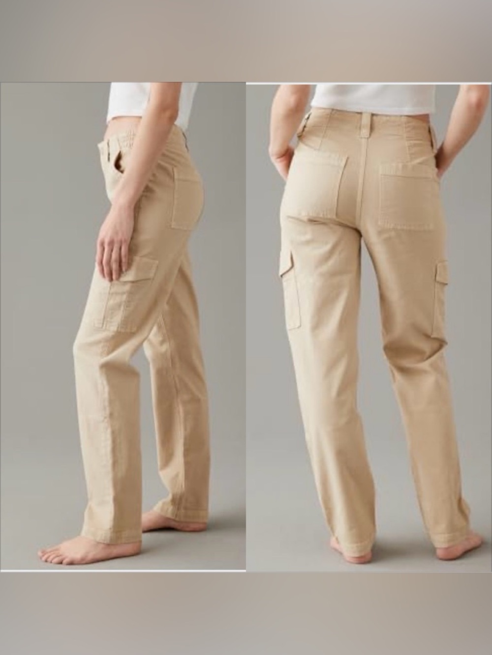American Eagle Stretch Cargo Straight hiking  Pant SZ14 Short regular high rise